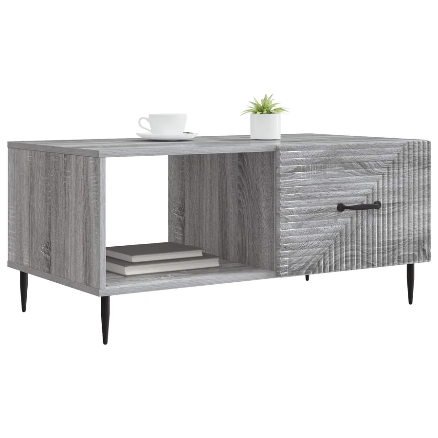 Table basse Sonoma gris 90 x 50 x 40 cm Bois d'ingénierie - 3