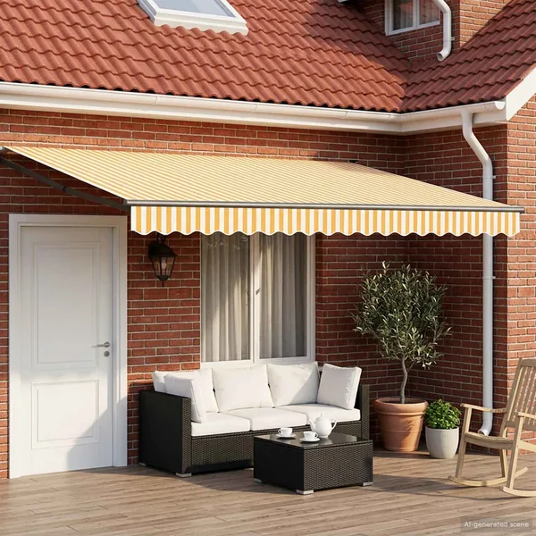 Store rétractable manuel avec LEDs 4,5 × 3 m