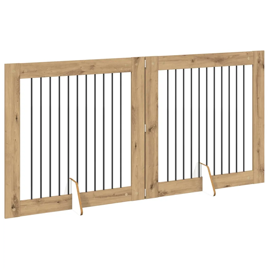 Porte de chien pliable avec supports 2 pcs Chêne artisanal - 3