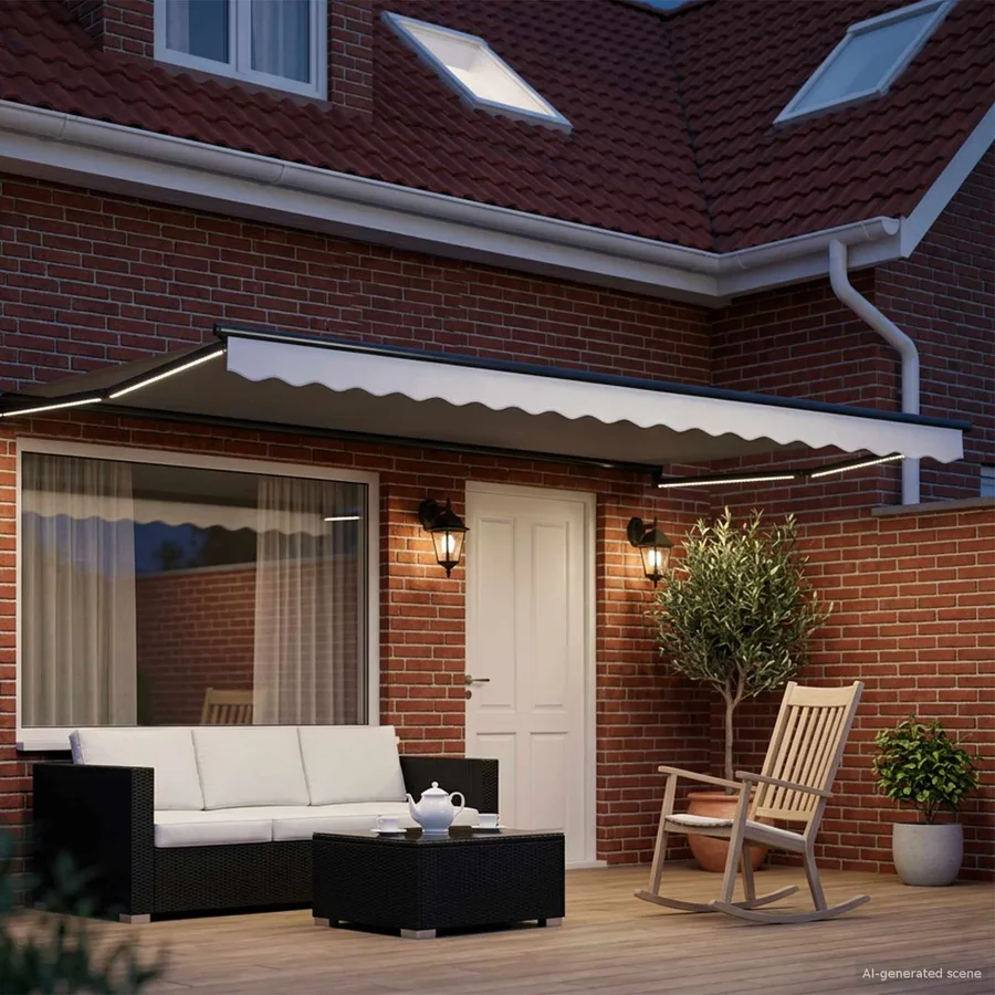 Store rétractable manuel avec LEDs 4,5 × 3 m - 3