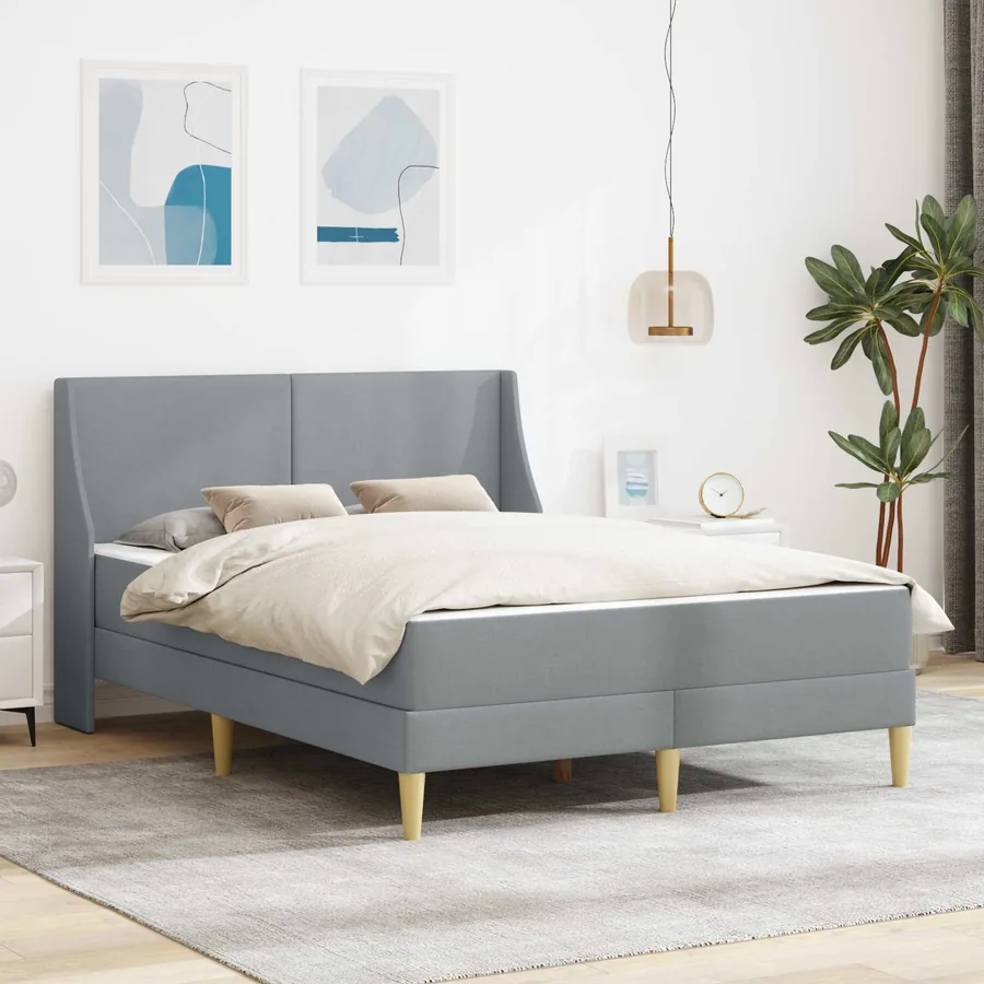 Cadre de lit avec matelas avec tête de lit Polyester