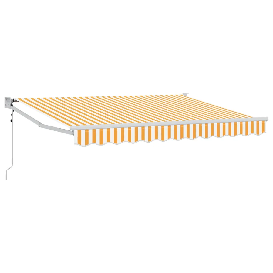 Auvent rétractable Jaune et blanc 3 x 2 m Polyester et métal - 2