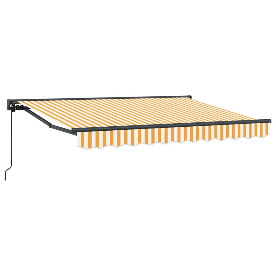 Auvent rétractable manuel Jaune et blanc 3 x 2 m - 2