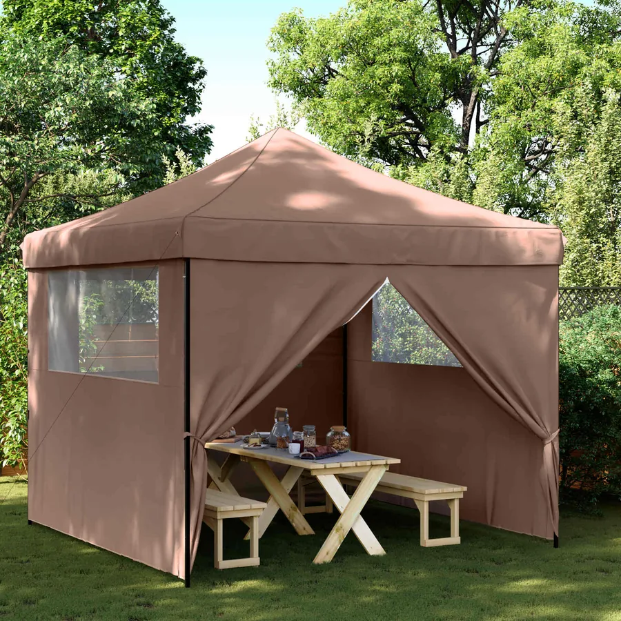 Tente de fête Marron 292 x 292 x 315 cm Tissu Oxford