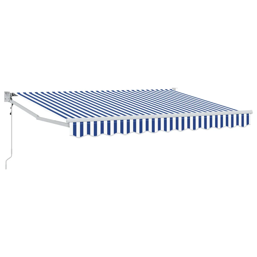 Auvent rétractable Bleu et Blanc 3 x 2 m Polyester et métal - 2