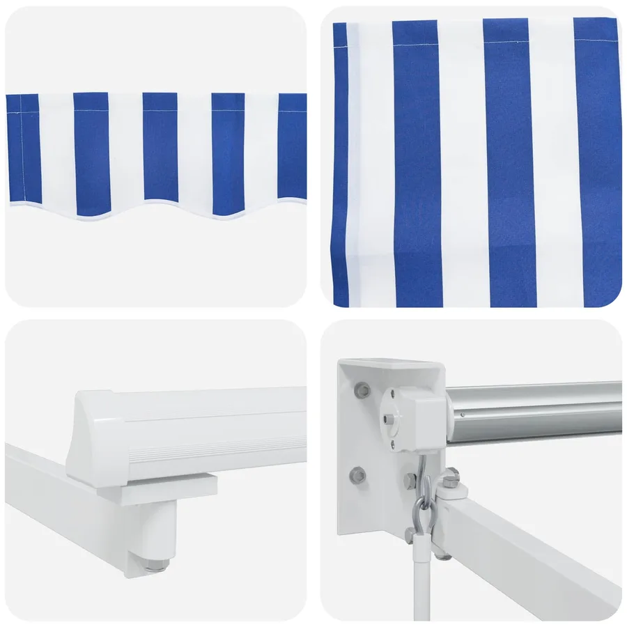 Auvent rétractable Bleu et Blanc 3 x 2 m - 7