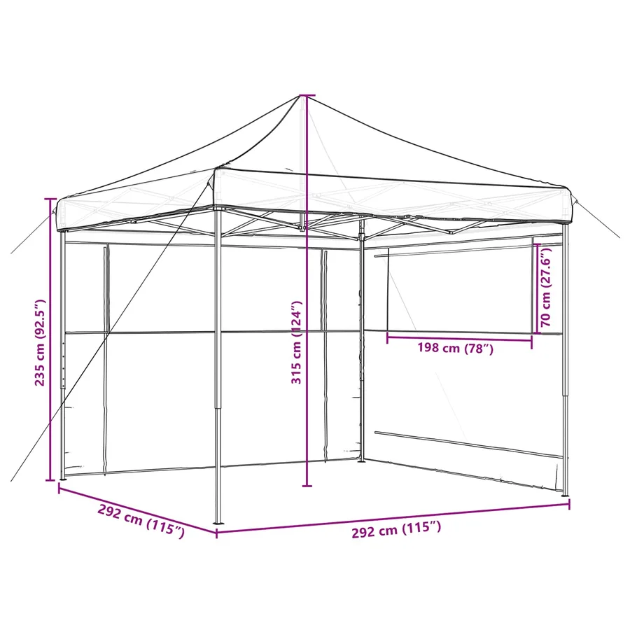 Tente de fête Bordeaux 292 x 292 x 315 cm Tissu Oxford - 11