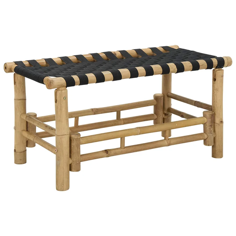 Banc de jardin 80 x 38 x 40 cm Bambou Naturel Rectangulaire - 2
