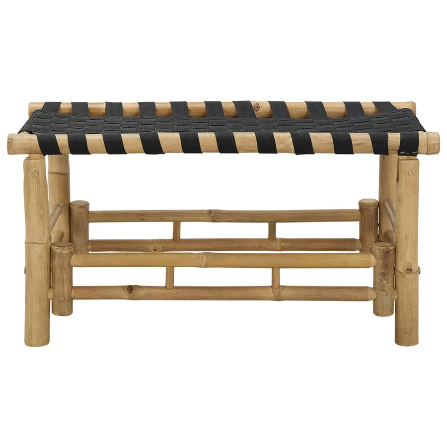 Banc de jardin 80 x 38 x 40 cm Bambou Naturel Rectangulaire - 3
