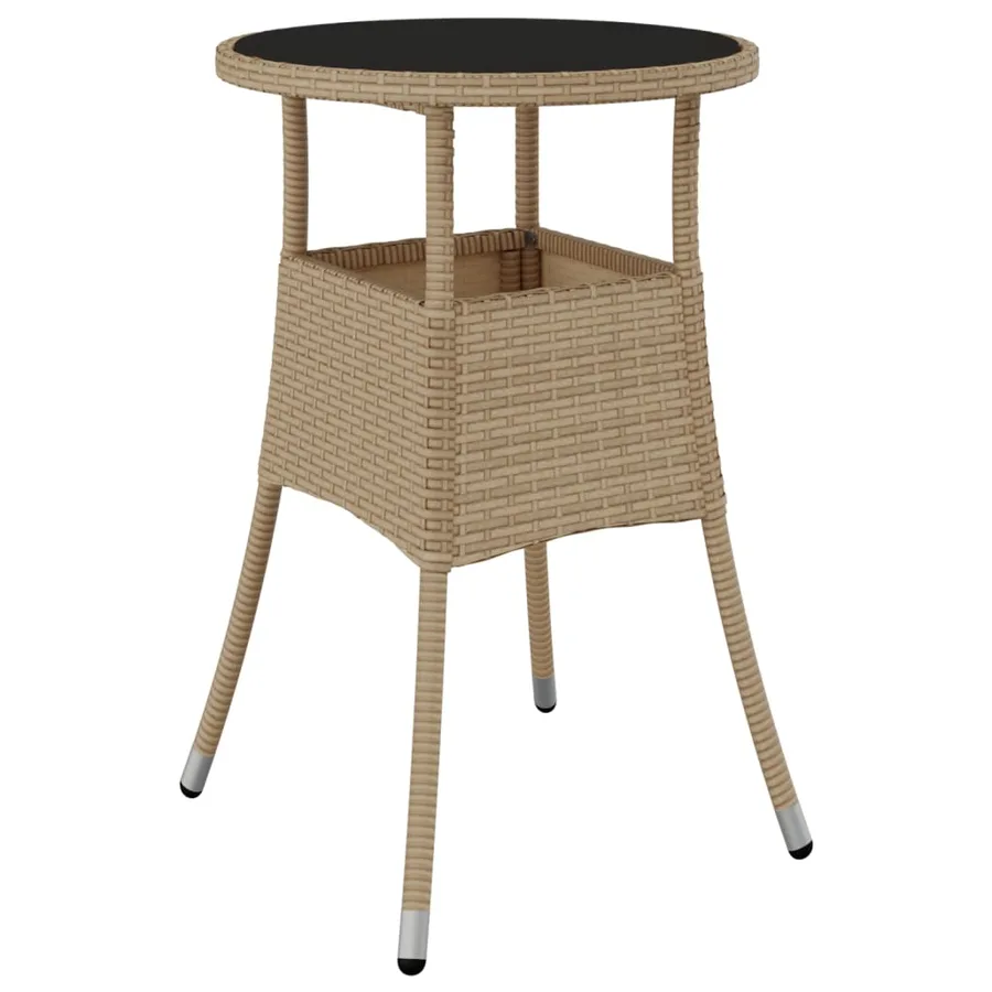 Ensemble de bistro de jardin 5 pcs coussins beige poly rotin - 6