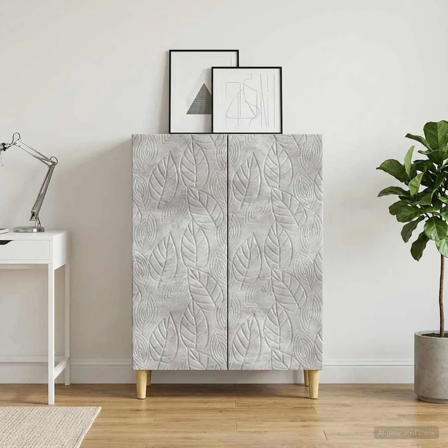 Buffet Gris béton 66 x 34,5 x 90 cm Bois d'ingénierie