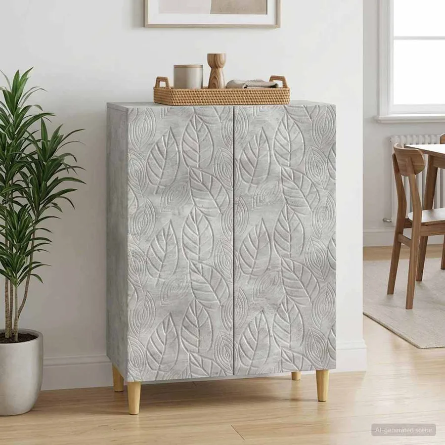 Buffet Gris béton 66 x 34,5 x 90 cm Bois d'ingénierie - 3