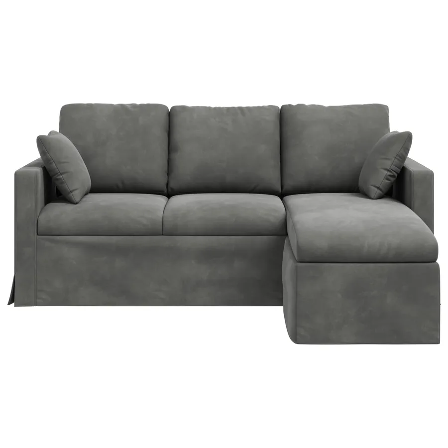 Canapé Gris foncé 178 x 134 x 80 cm Velours - 4