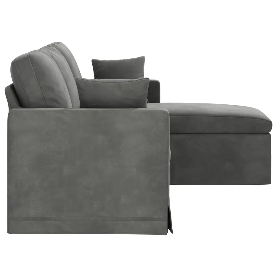 Canapé Gris foncé 178 x 134 x 80 cm Velours - 5