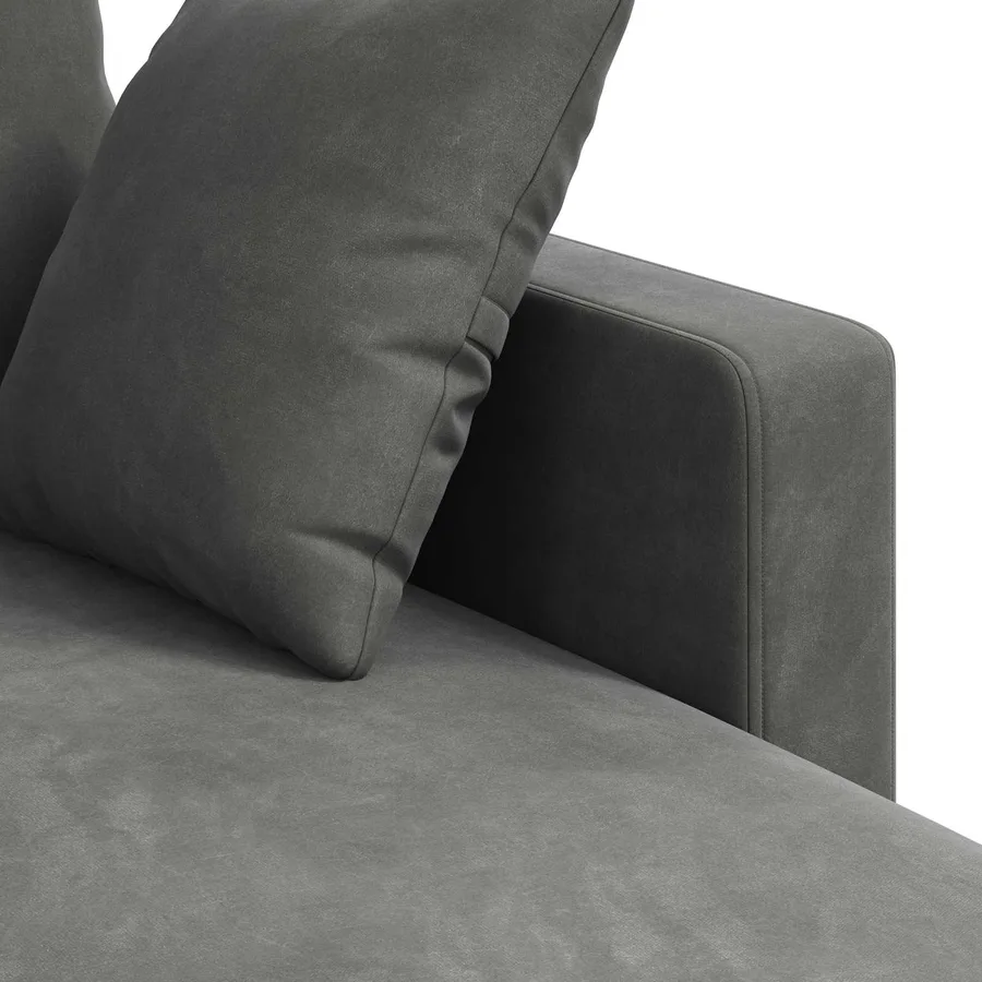 Canapé Gris foncé 178 x 134 x 80 cm Velours - 7