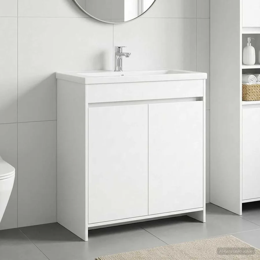 Meuble sous lavabo de salle de bain Blanc 78,5 x 37,5 x 81 cm