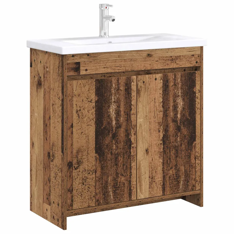 Meuble sous lavabo de salle de bain Bois ancien - 3