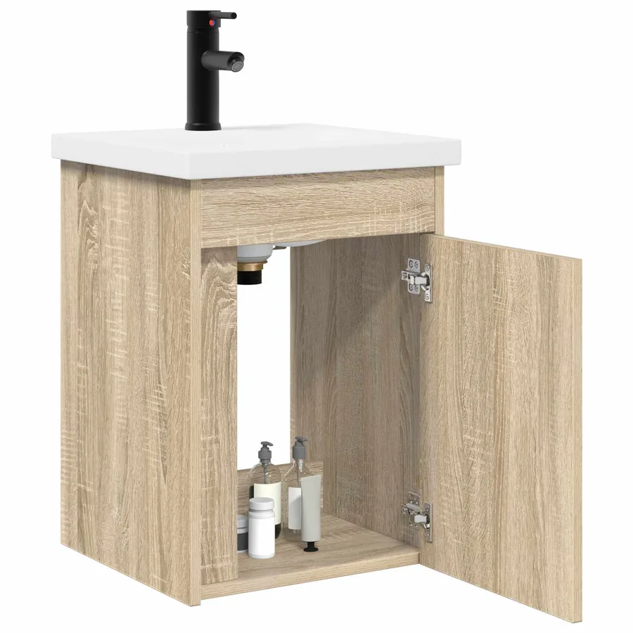Meuble de salle de bain avec robinet Chêne Sonoma - 3