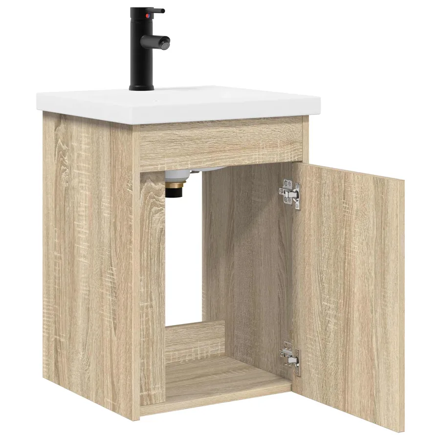 Meuble de salle de bain avec robinet Chêne Sonoma - 4