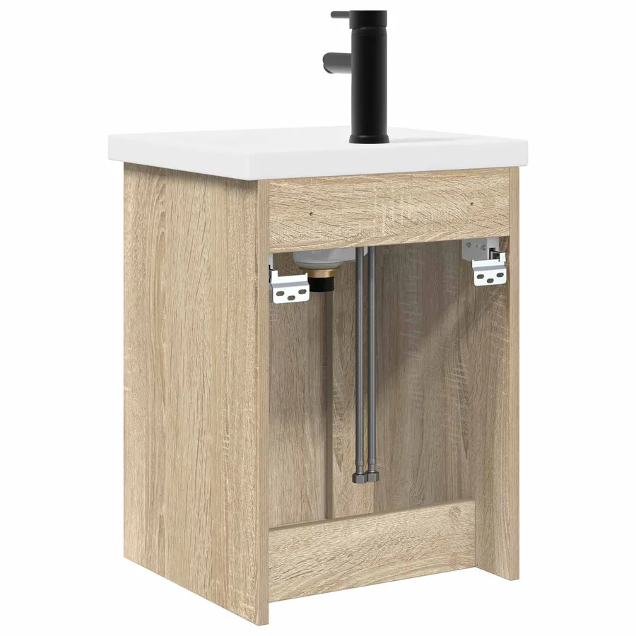 Meuble de salle de bain avec robinet Chêne Sonoma - 7