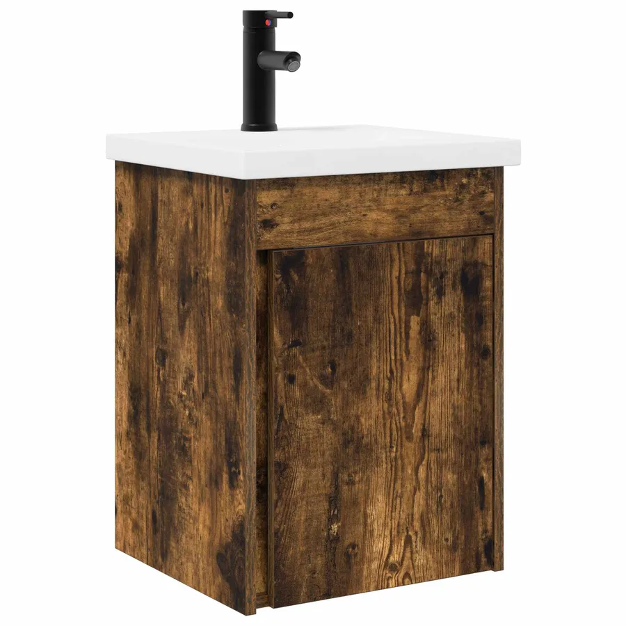 Meuble de salle de bain avec robinet Chêne fumé - 2