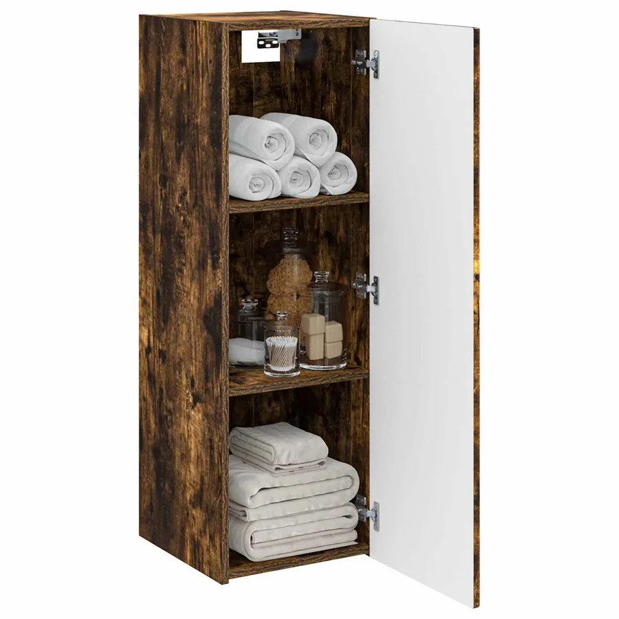 Cabinet de Salle de Bain Mural Chêne fumé 33 x 34,5 x 100 cm - 3