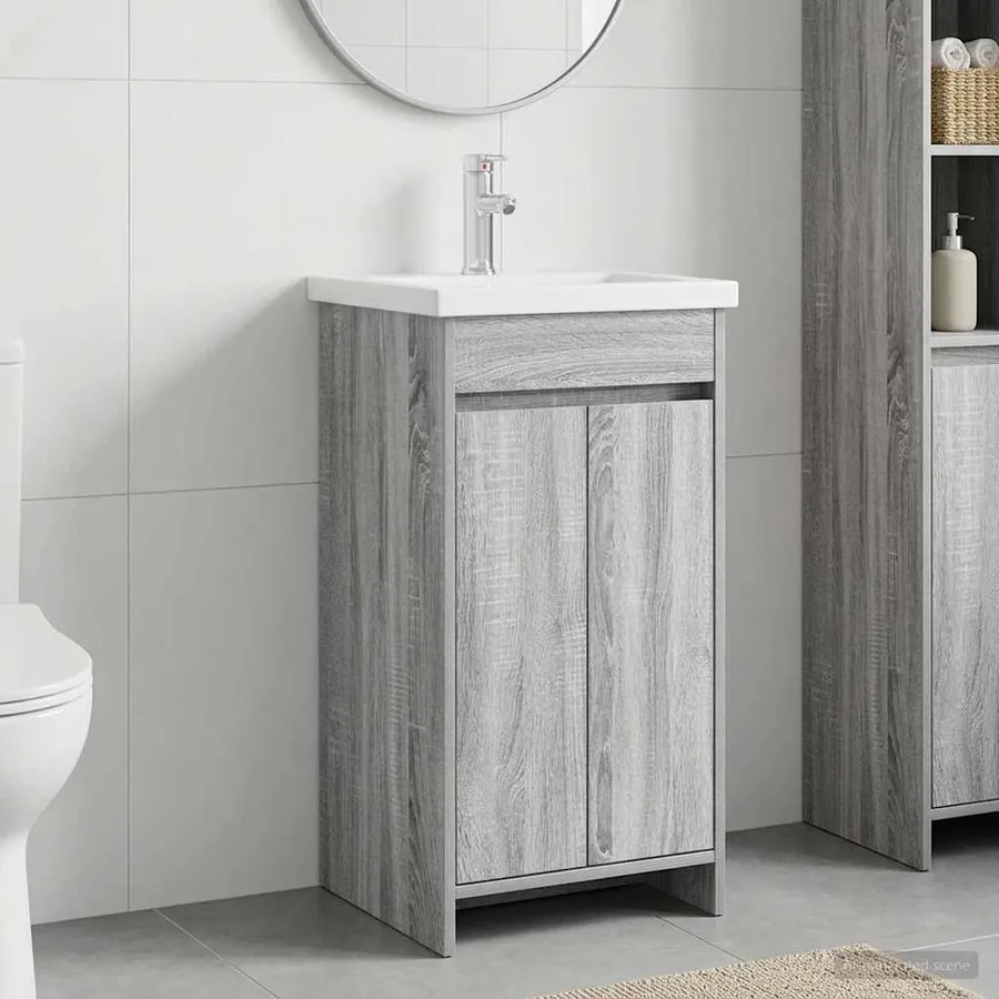 Meuble de salle de bain avec évier Sonoma gris