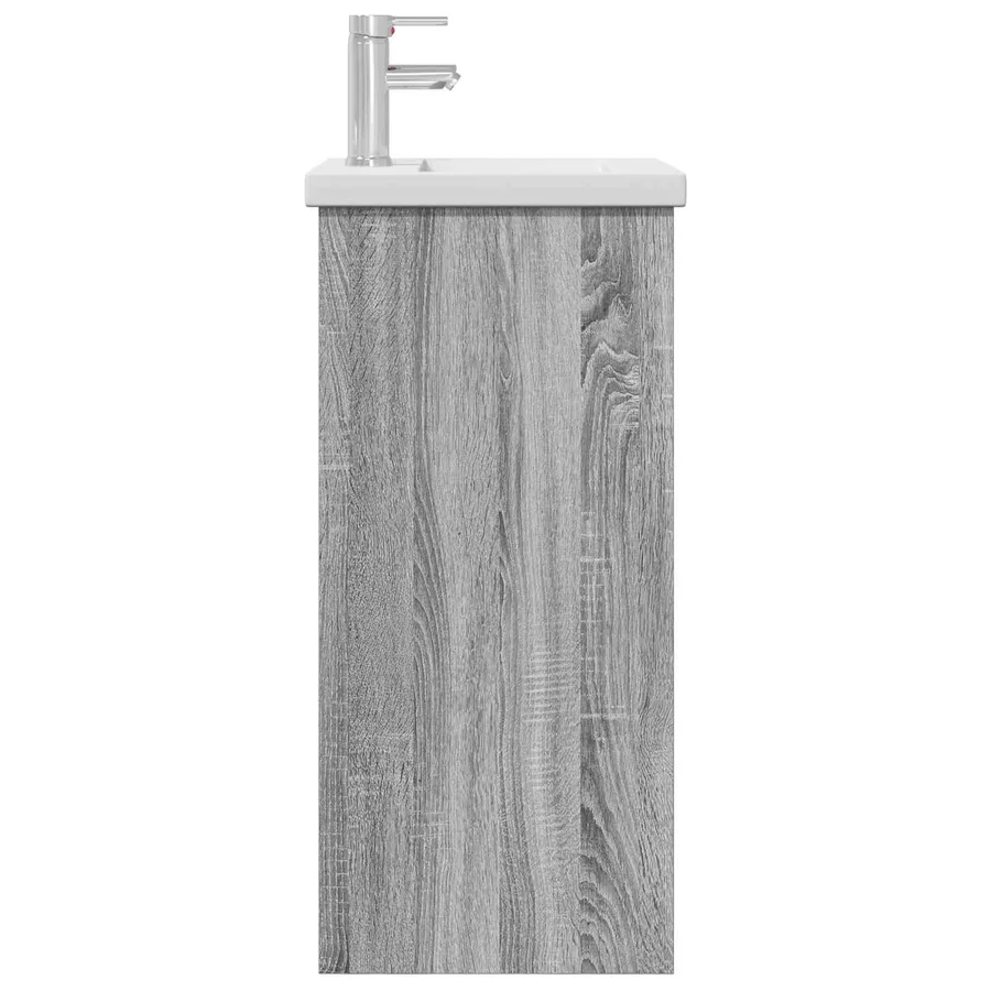Meuble de salle de bain avec évier Sonoma gris - 5