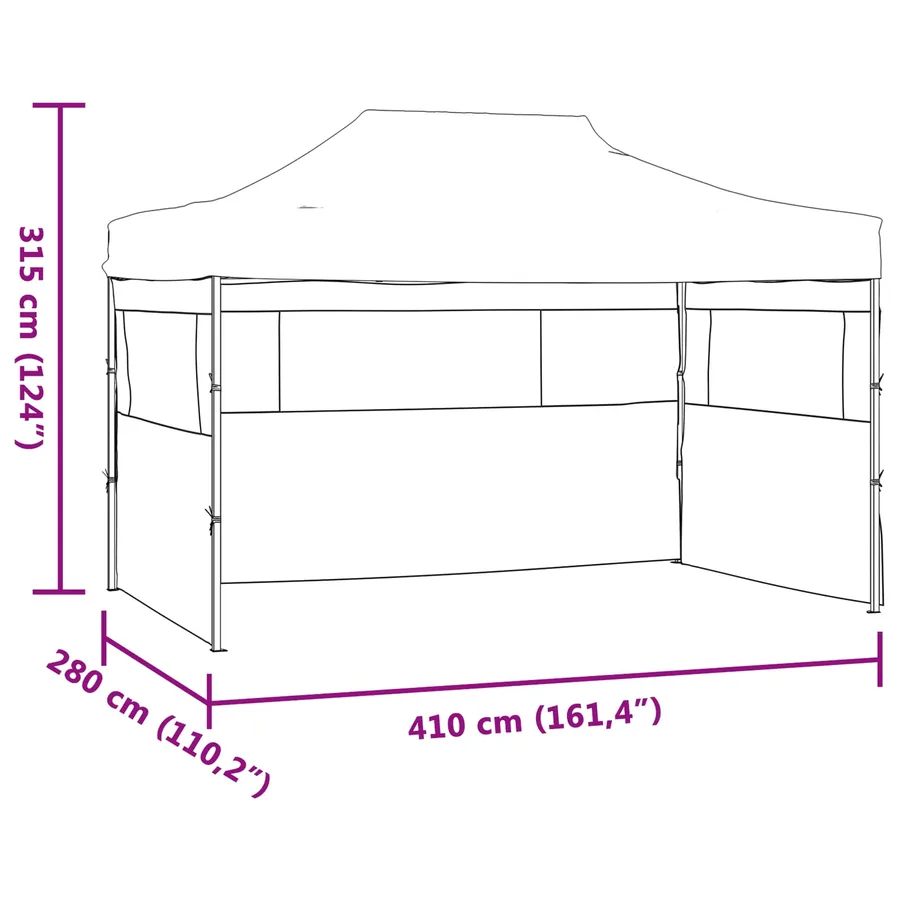 Tente de fête Anthracite 280 x 410 x 315 cm Tissu Oxford - 11