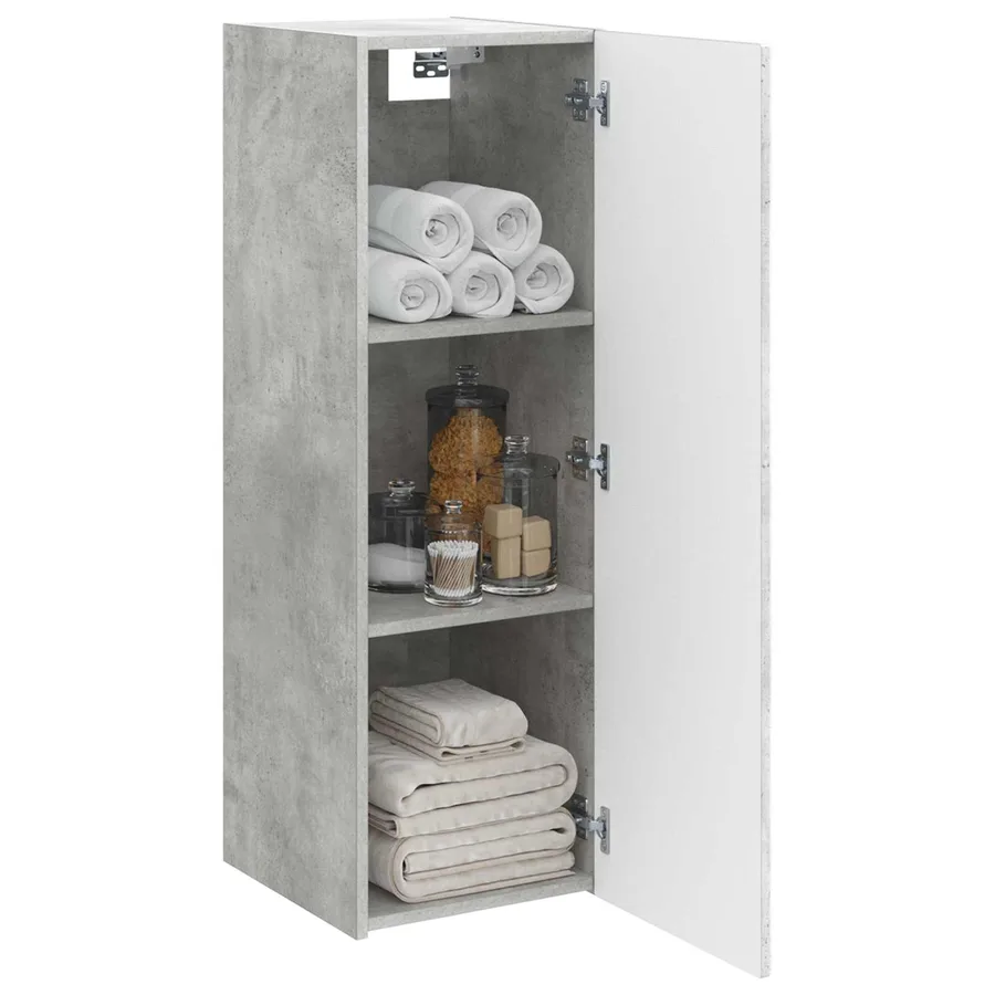 Cabinet de Salle de Bain Mural Gris béton 33 x 34,5 x 100 cm - 3