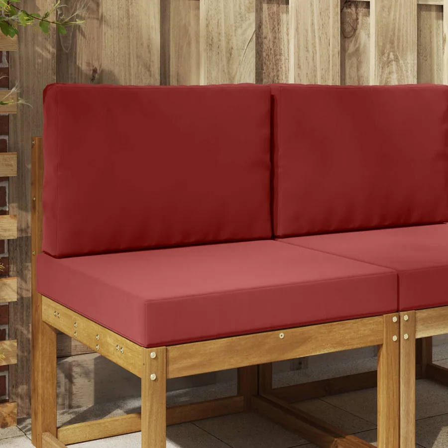 Coussin de canapé d'extérieur 2 pcs Bordeaux Polyester