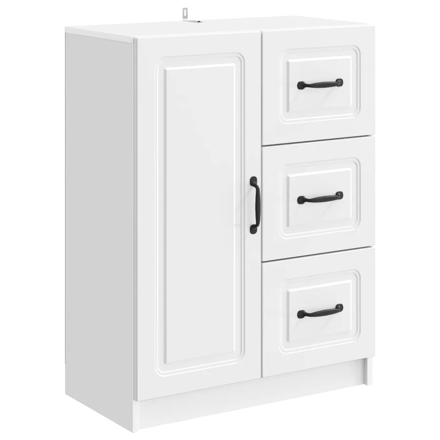 Buffet Blanc brillant 66 x 34,5 x 87 cm Bois d'ingénierie - 2