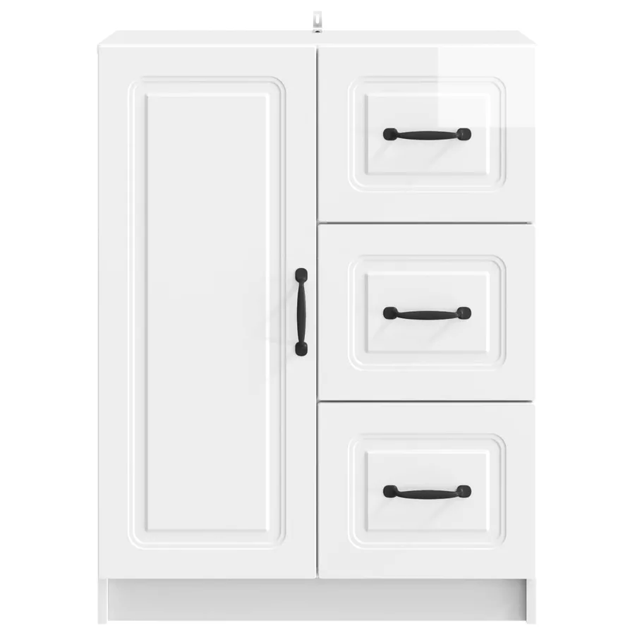 Buffet Blanc brillant 66 x 34,5 x 87 cm Bois d'ingénierie - 6