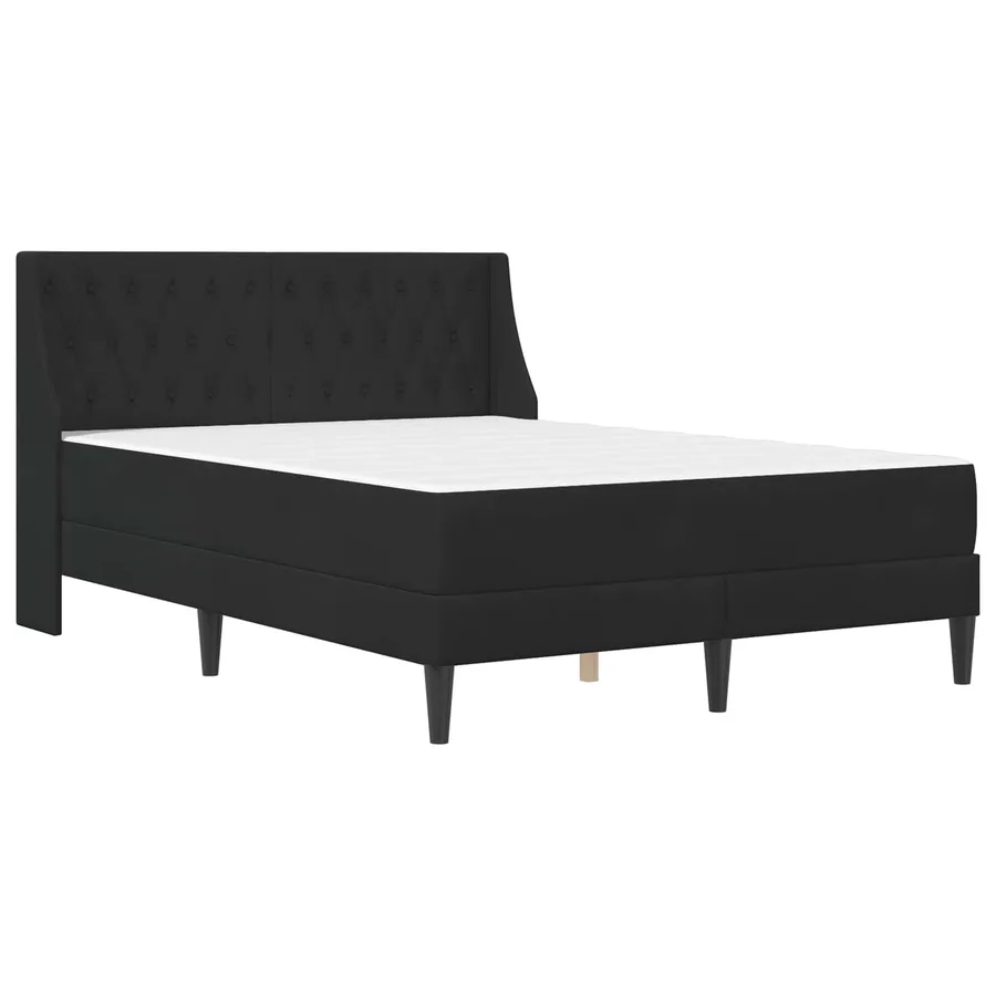 Cadre de lit avec matelas Noir 140 x 200 cm Velours - 3
