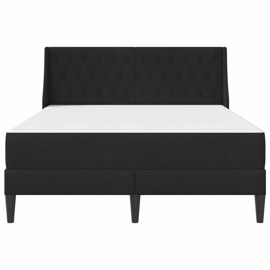 Cadre de lit avec matelas Noir 140 x 200 cm Velours - 6