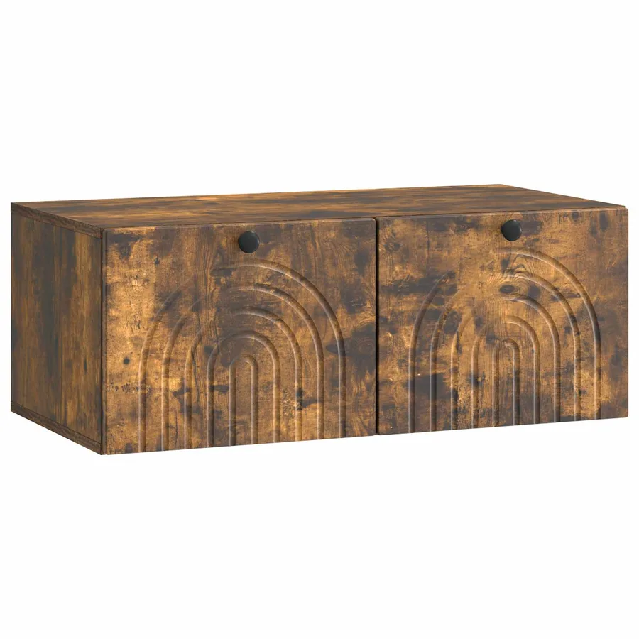 Meuble TV mural Chêne fumé 78,5 x 41 x 30 cm Bois d'ingénierie - 2