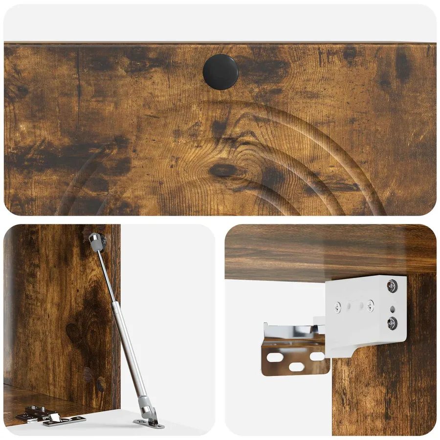 Meuble TV mural Chêne fumé 78,5 x 41 x 30 cm Bois d'ingénierie - 9