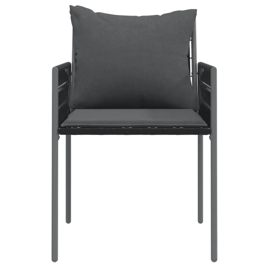 Chaises de jardin avec coussins lot de 4 noir 54x61x83 cm rotin - 4