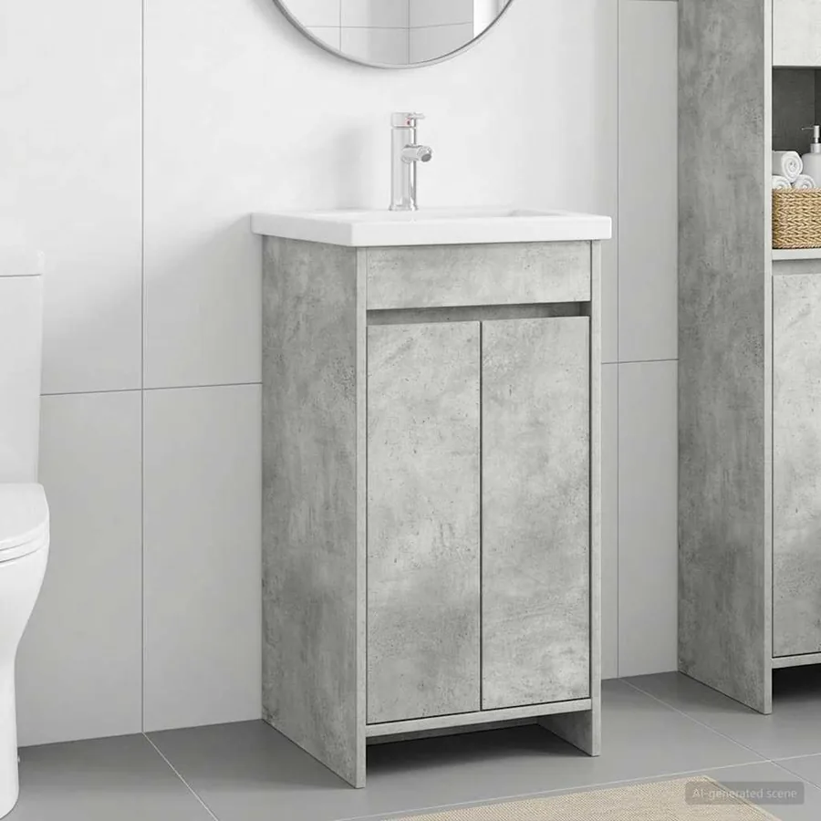 Meuble de salle de bain avec évier Gris béton 42 x 40 x 84,5 cm