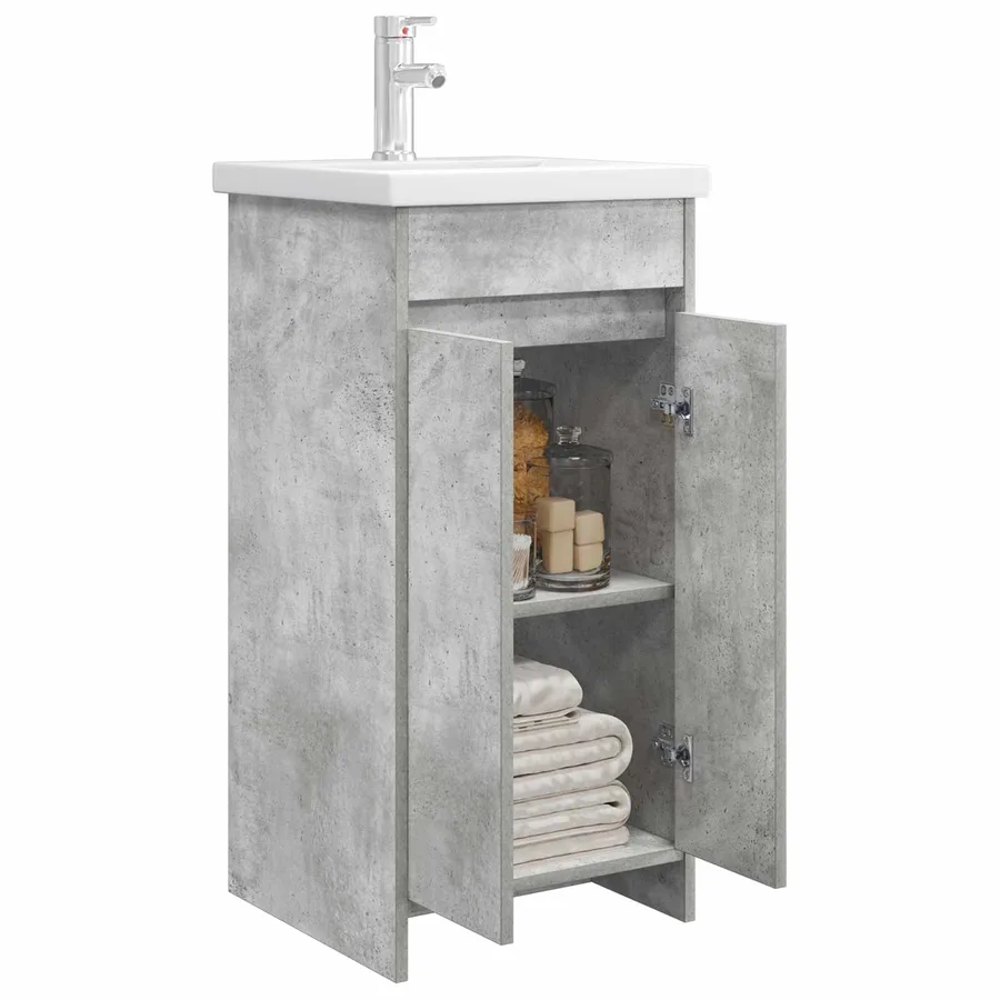 Meuble de salle de bain avec évier Gris béton 42 x 40 x 84,5 cm - 3