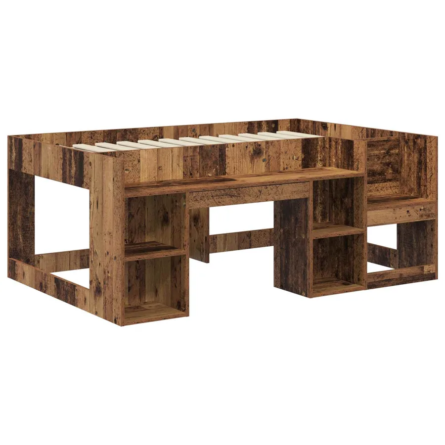 Cadre de lit pour enfants avec rangement Bois ancien - 3
