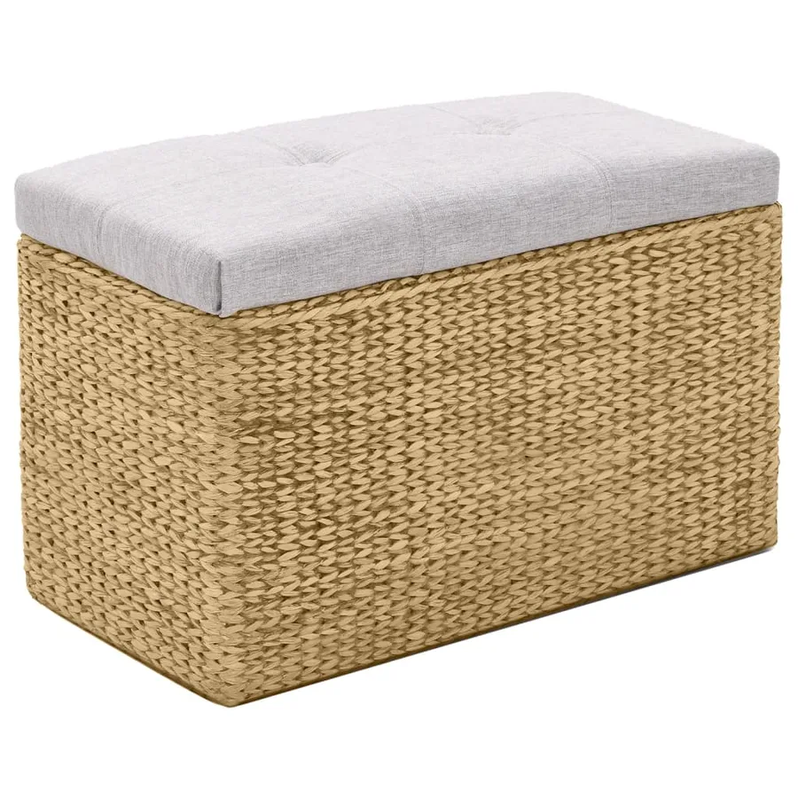 Banc avec 2 poufs Jacinthe d'eau Gris - 5