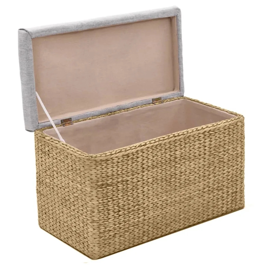 Banc avec 2 poufs Jacinthe d'eau Gris - 8