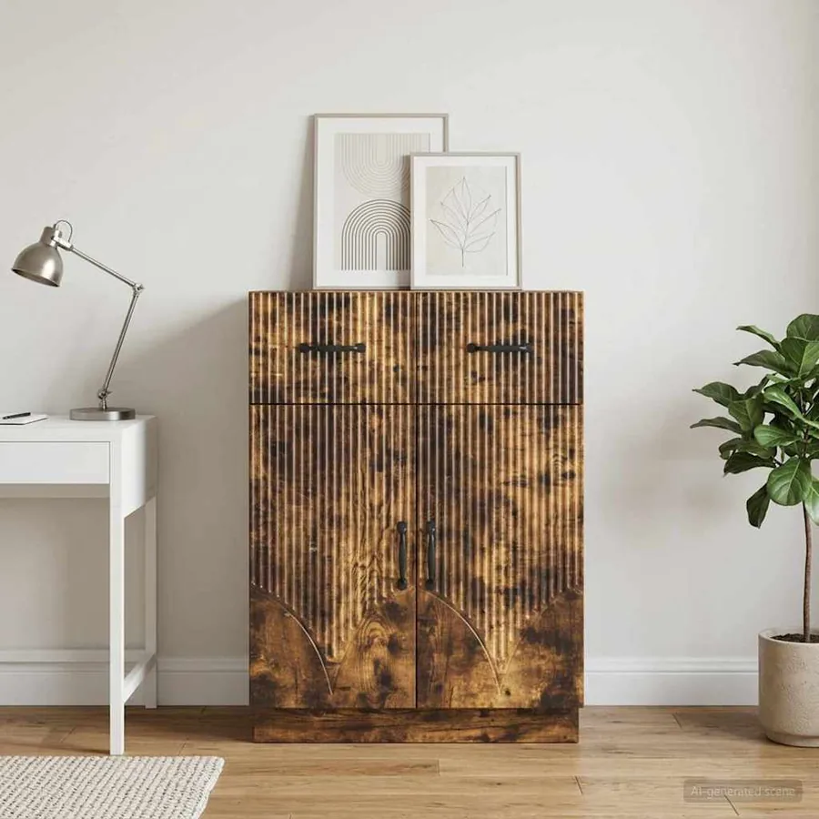 Buffet Chêne fumé 66 x 34,5 x 87 cm Bois d'ingénierie