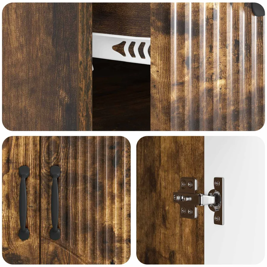 Buffet Chêne fumé 66 x 34,5 x 87 cm Bois d'ingénierie - 9