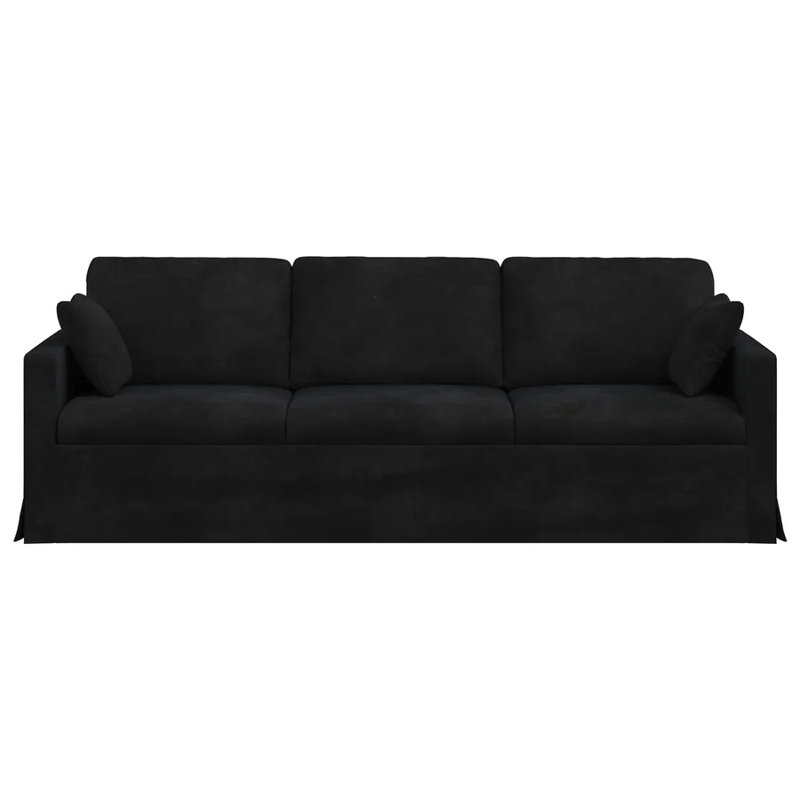 Canapé Noir 228 x 78 x 80 cm Velours - 4