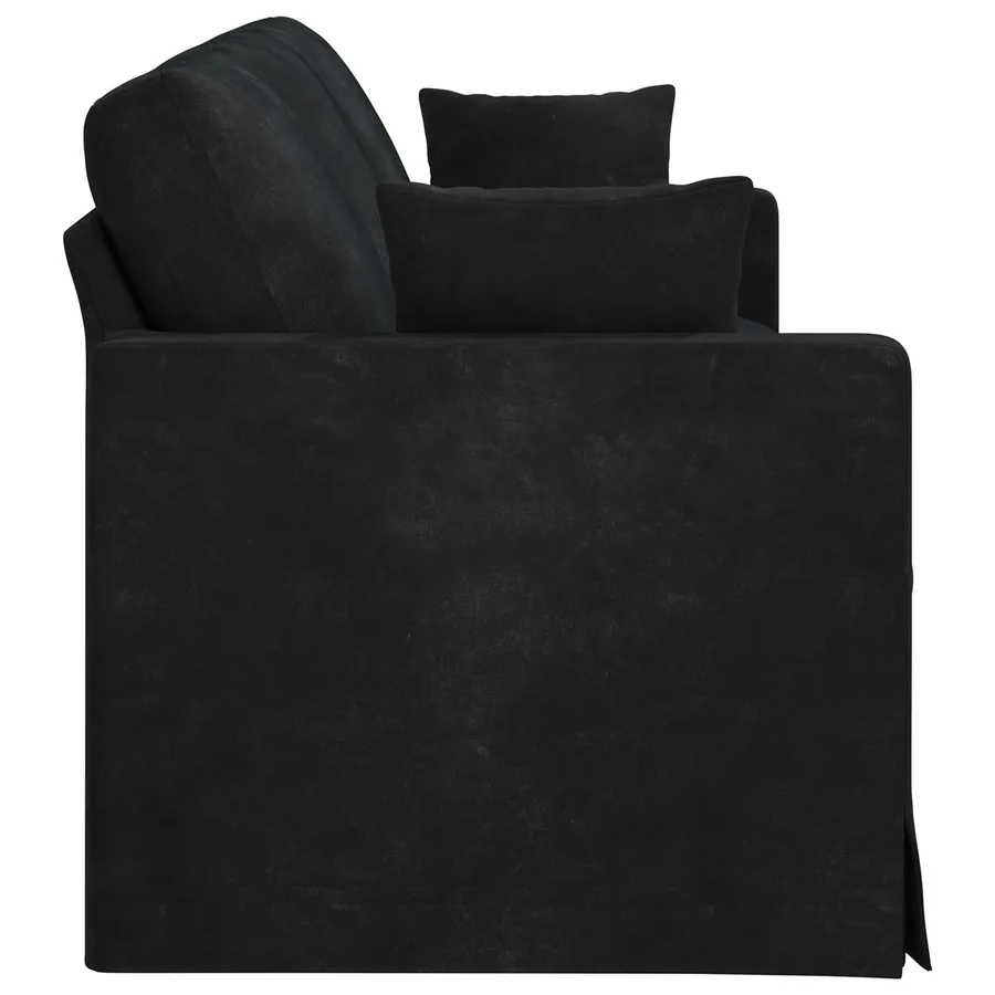 Canapé Noir 228 x 78 x 80 cm Velours - 5