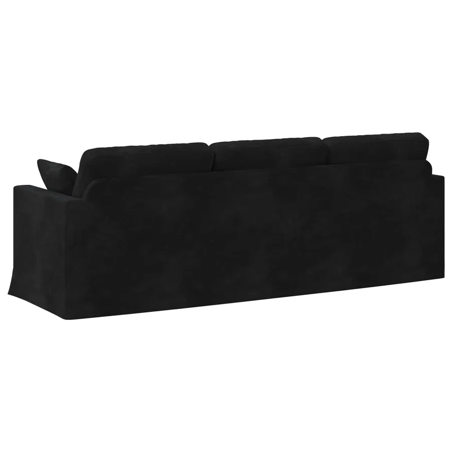 Canapé Noir 228 x 78 x 80 cm Velours - 6