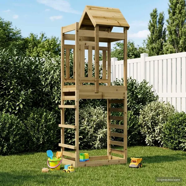 Tour de jeu Marron 52,5 x 85 x 238 cm Bois solide imprégné