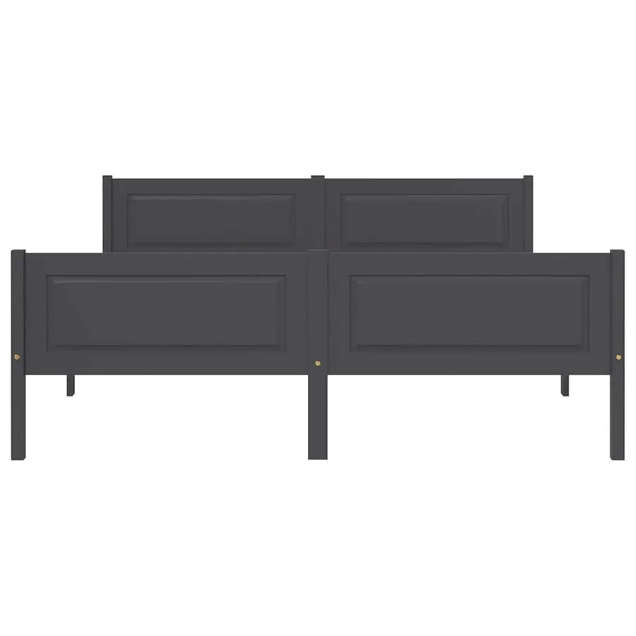 Cadre de lit sans matelas bois massif de pin gris 140x200 cm - 3